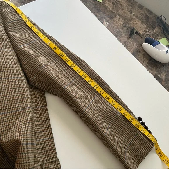 Vintage Brooks Brothers 100% Wool Houndstooth Sport Coat Dark Academia - Picture 11 of 13